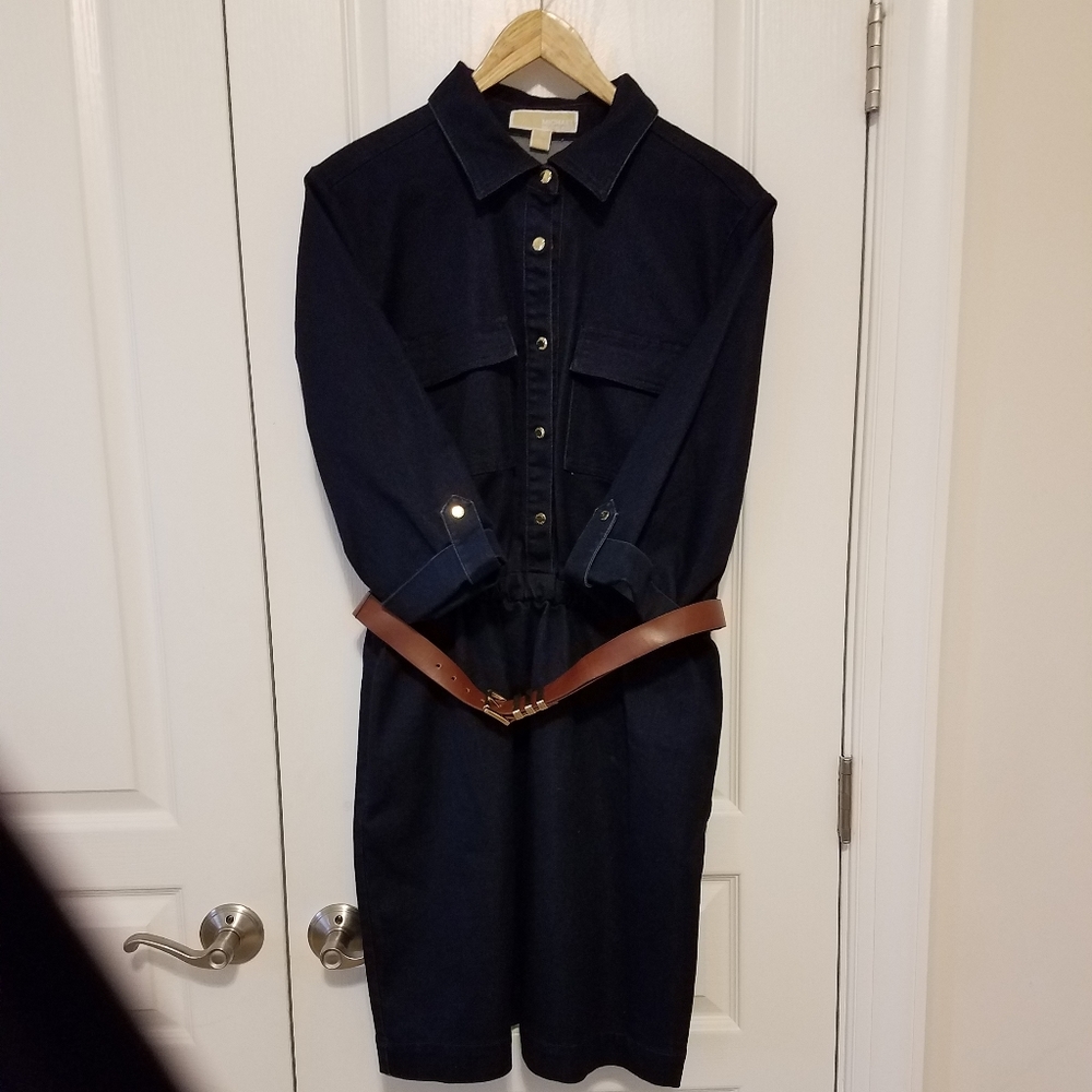 Michael Kors Short Sleeve Denim Dress